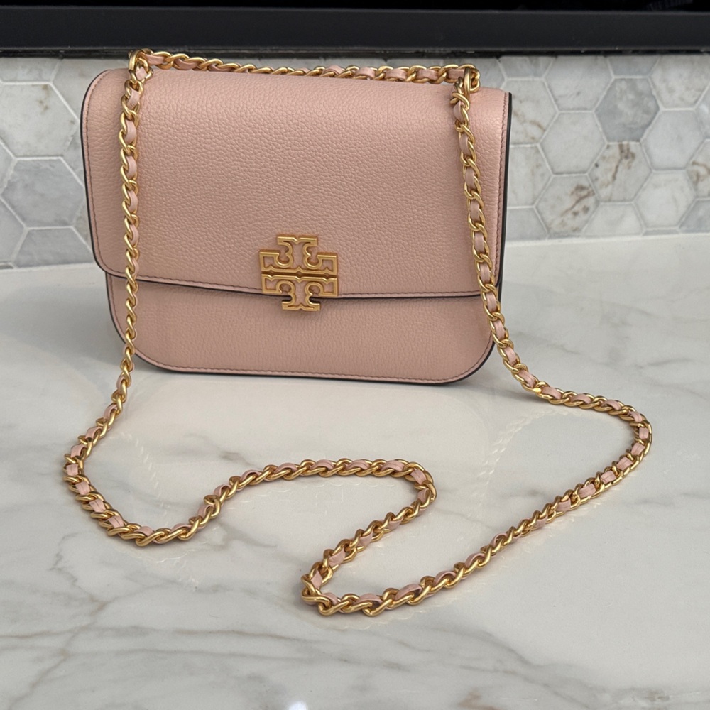 Tory Burch Blush Crossbody Bag with Gold Chain